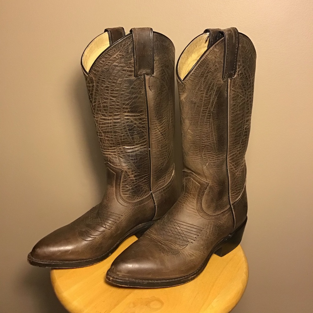 Frye Brown Leather Western Cowboy Boots